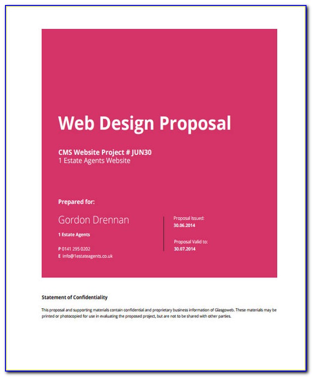 Free Website Design Proposal Template
