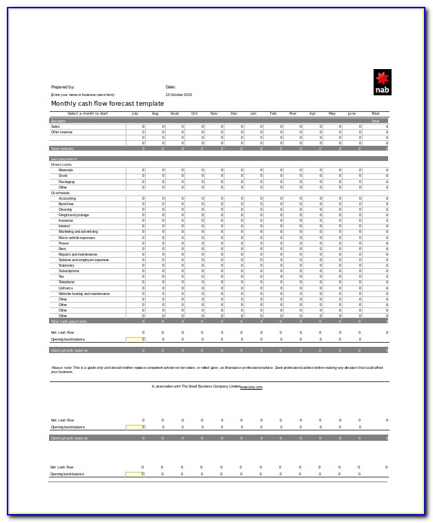 Free Weekly Cash Flow Forecast Template