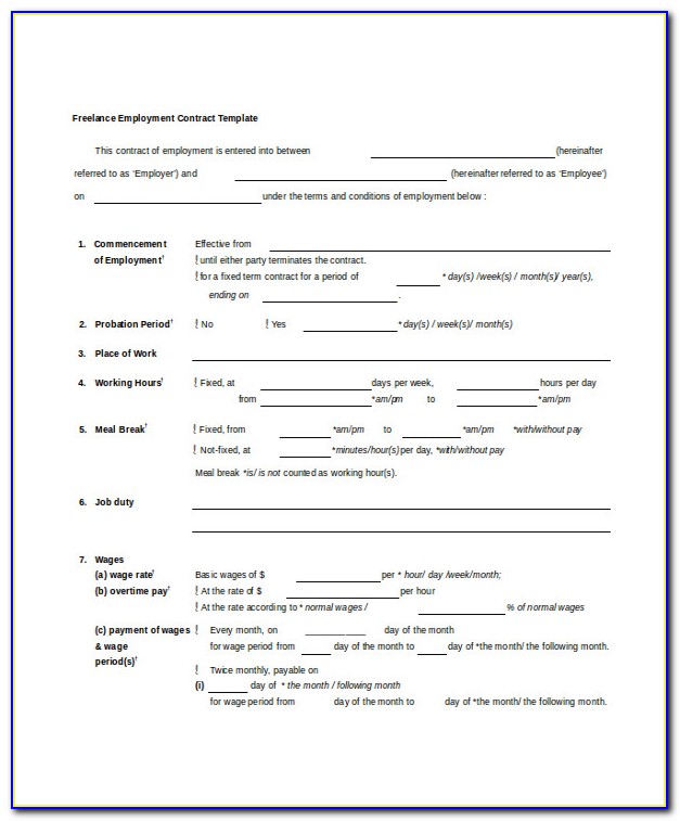 Freelance Contract Agreement Template
