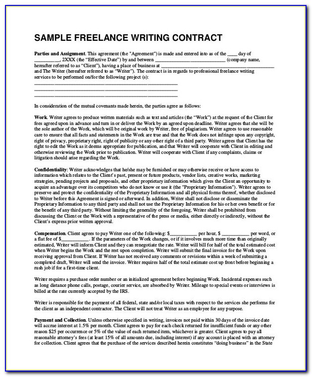 Freelance Contract Sample Germany