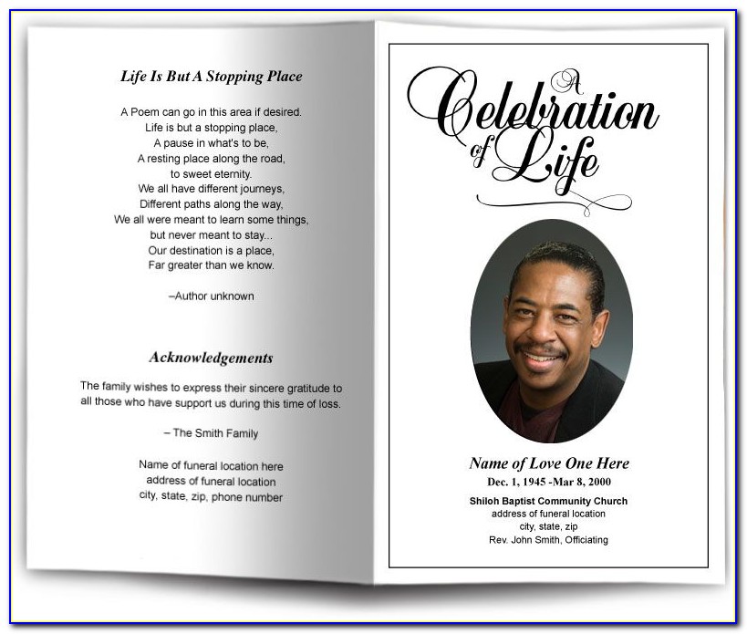 Funeral Booklet Template Publisher