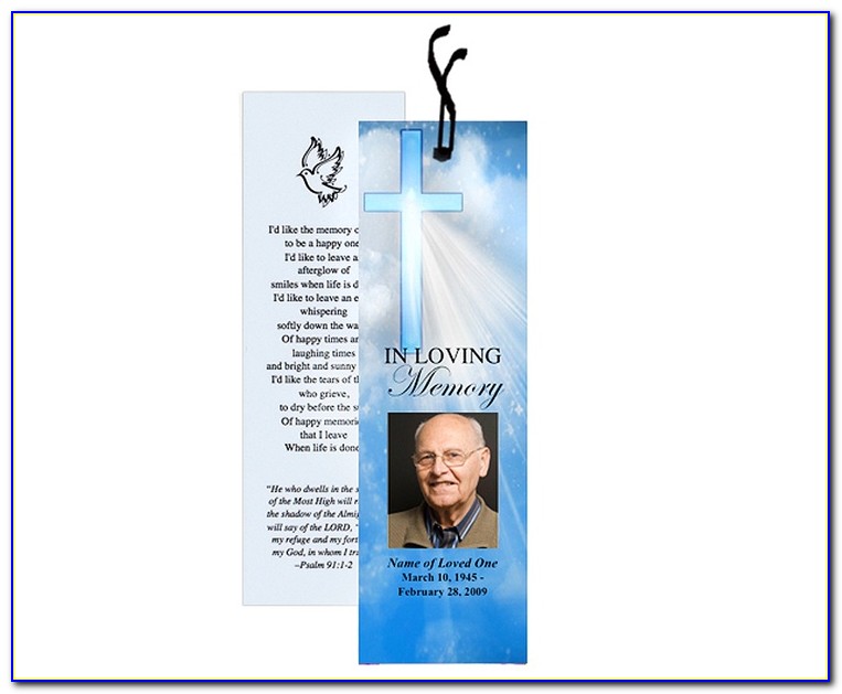 Funeral Bookmarks Templates Free Microsoft Word