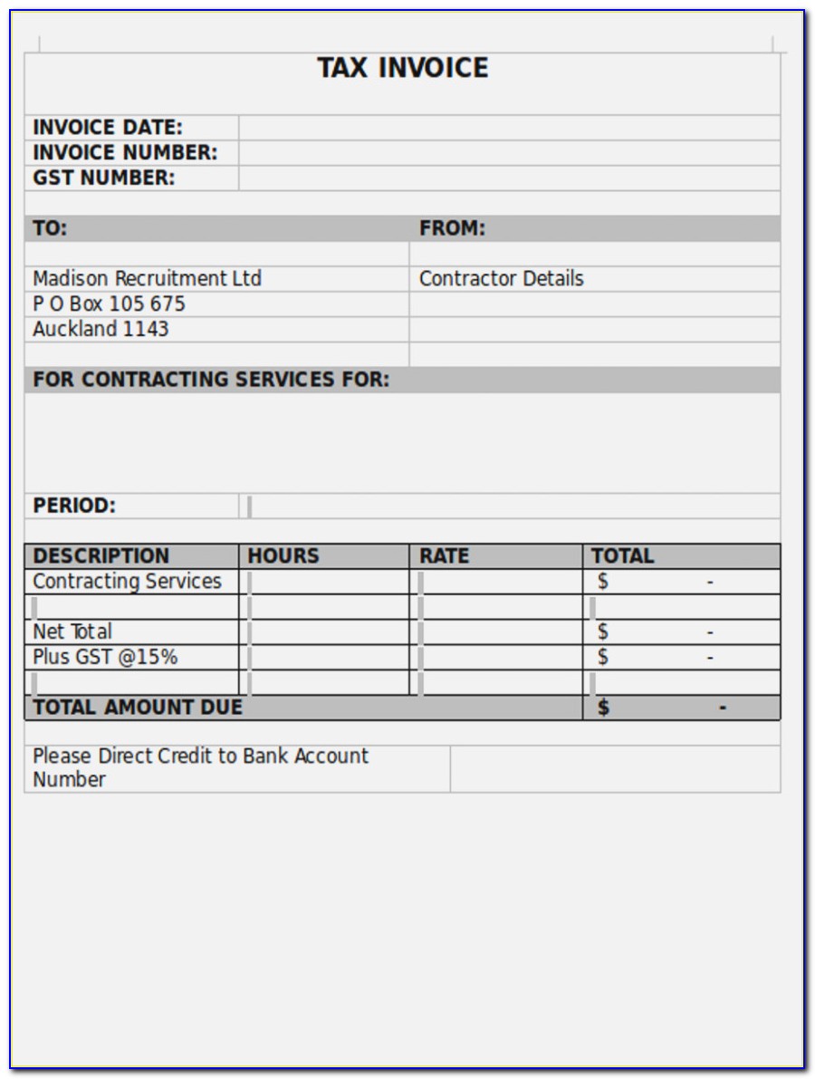 General Contractor Receipt Template Free