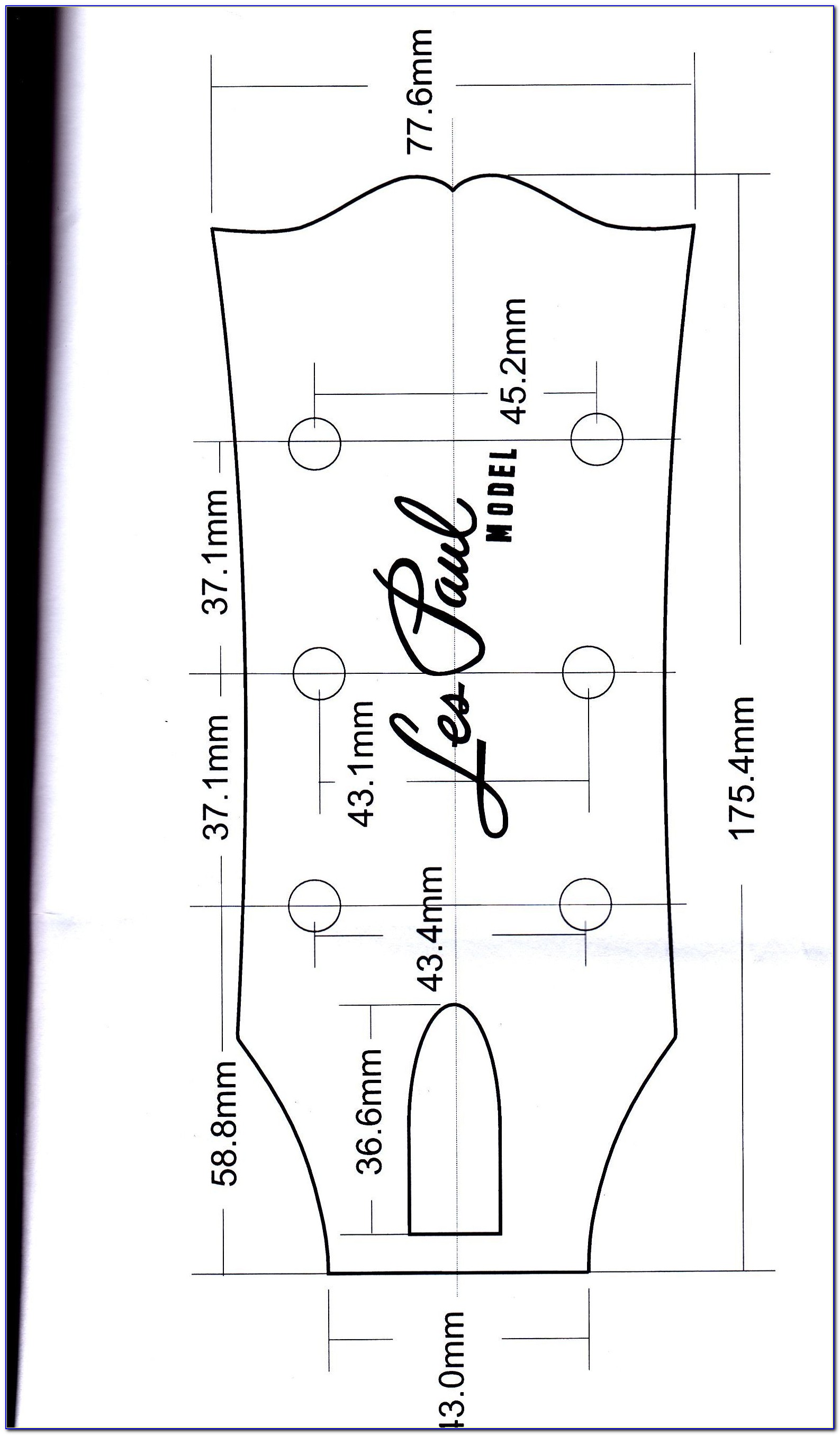 Gibson Les Paul Routing Template