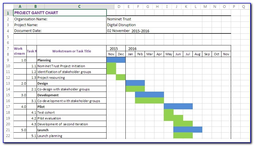 Free Excel Gantt Chart Template 2007