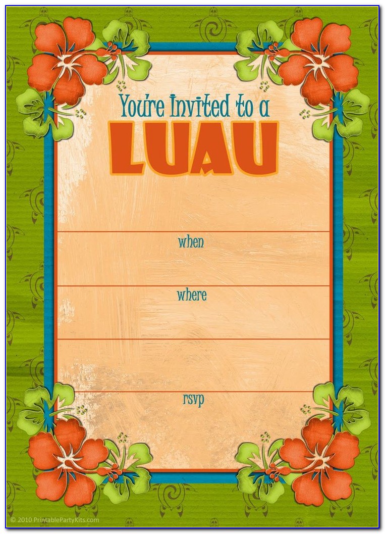 Hawaiian Luau Invitation Template