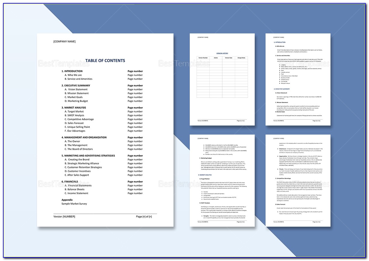Hotel Sales And Marketing Action Plan Template