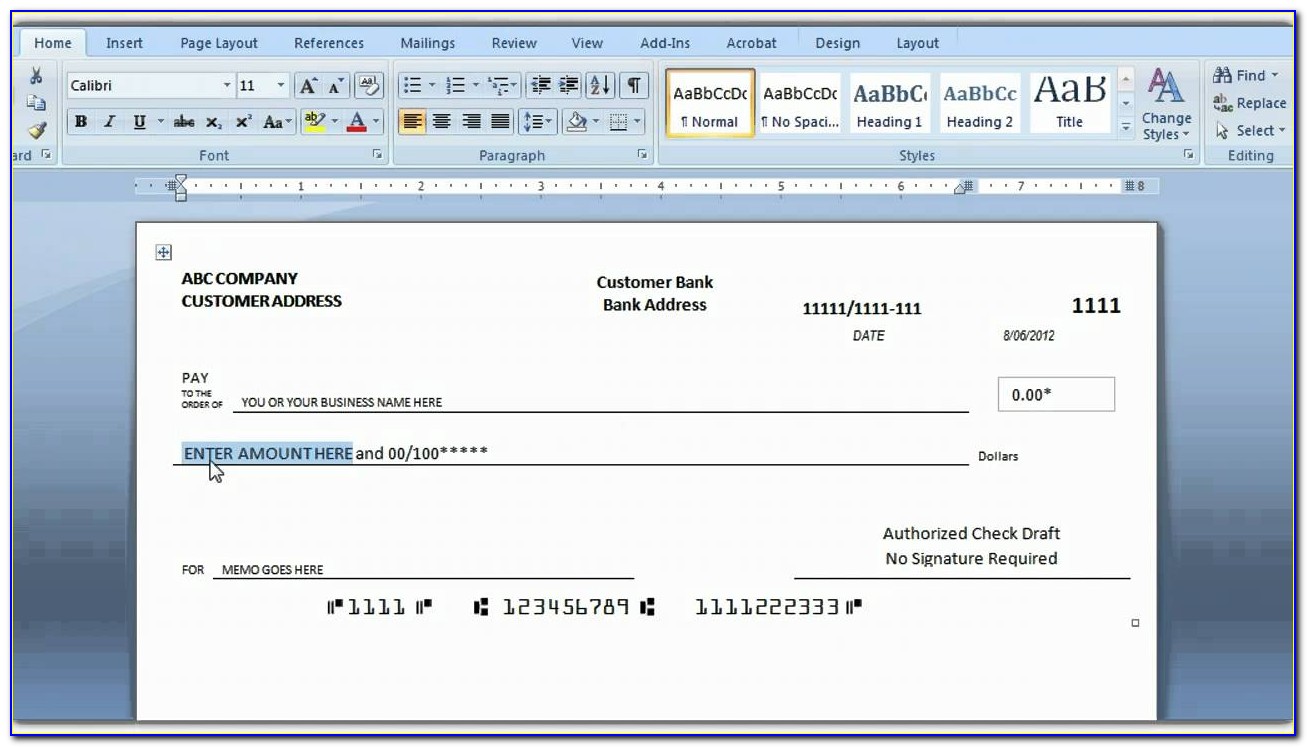 Hsbc Cheque Printing Template Excel