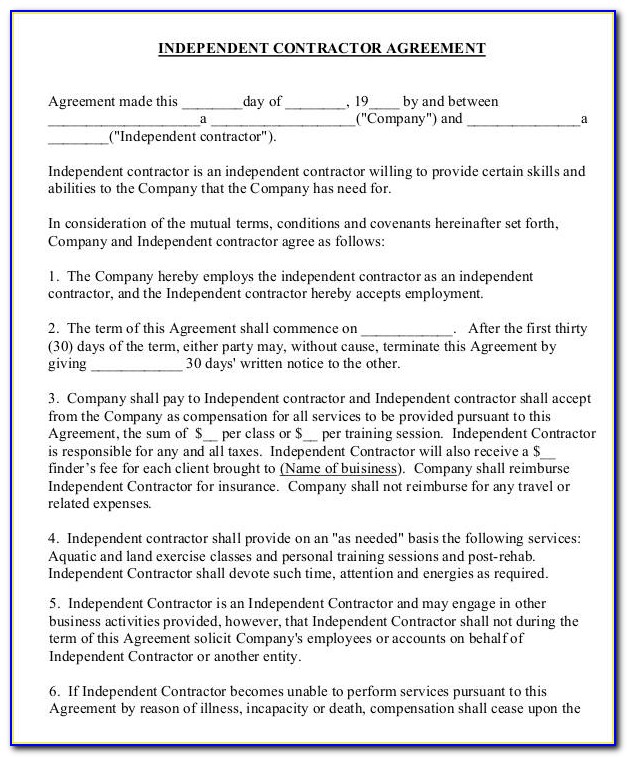 Independent Sales Contract Template