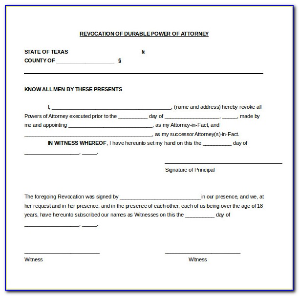 Indiana Power Of Attorney Word Template