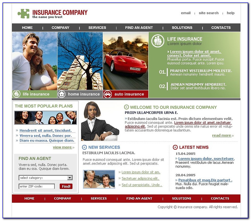 Insurance Website Templates Bootstrap