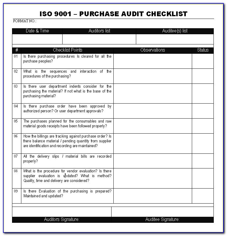 Internal Audit Report Sample Iso 9001