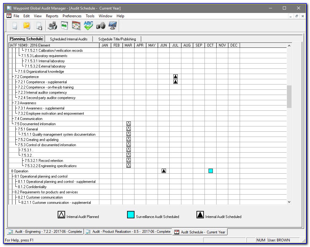 Internal Audit Schedule Template Excel Brc