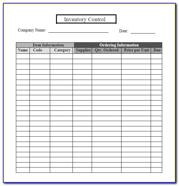 Inventory Tracking Spreadsheet Template Free