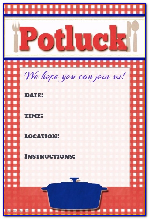 Invitation For Potluck Party
