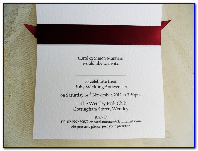 Invitation For Silver Wedding Anniversary