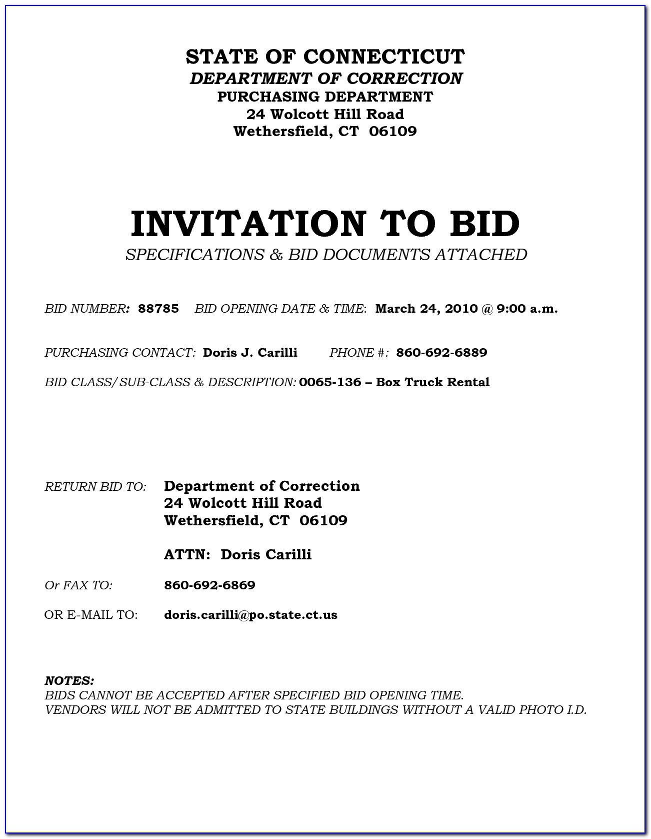 Invitation To Tender Template Construction