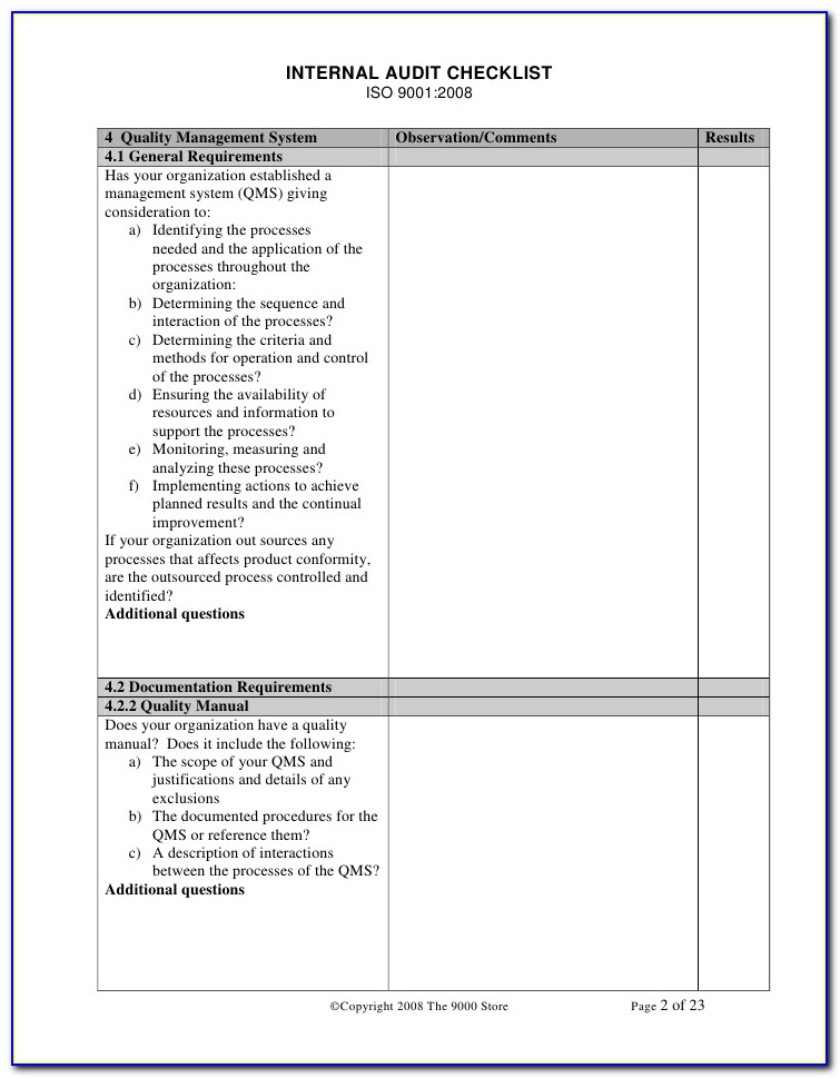 Iso 14001 Internal Audit Report Template