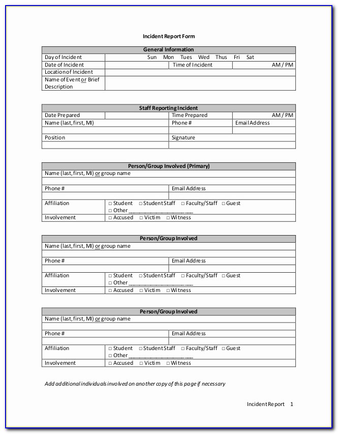 Download Itil Incident Report Form Template