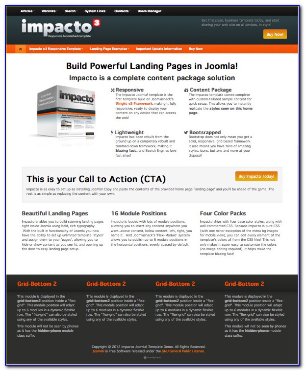 Joomla Landing Page Template