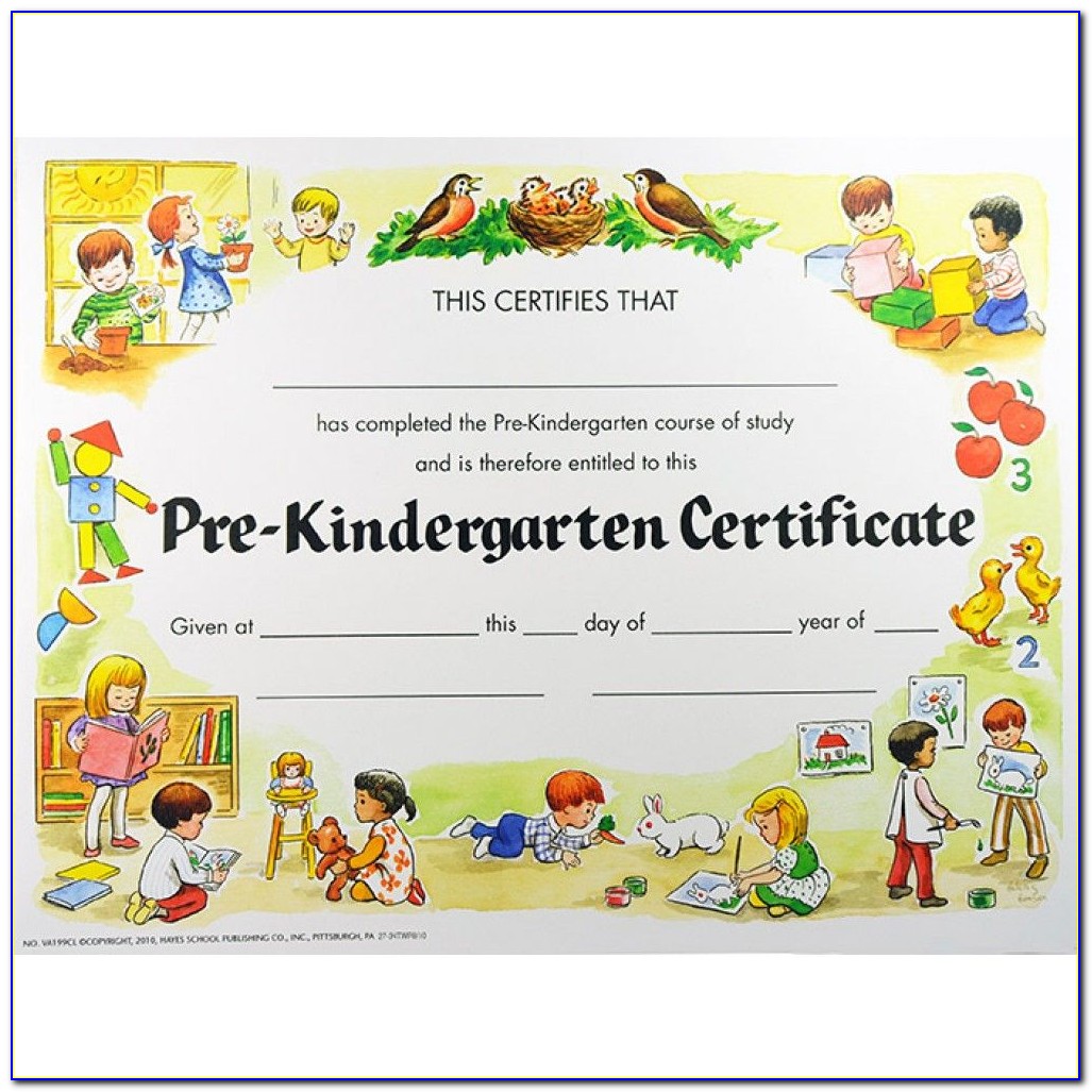 Kindergarten Certificate Template Deped