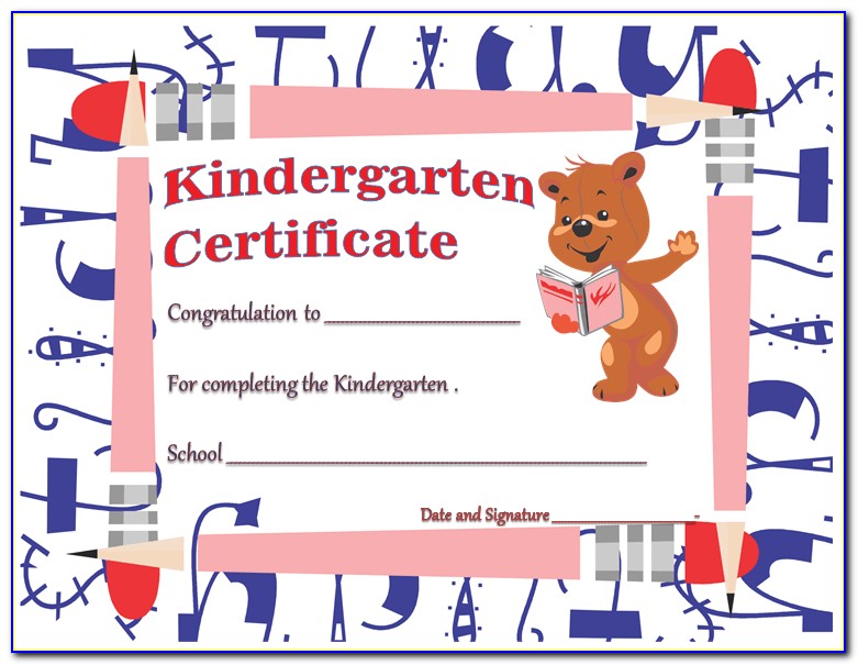 Kindergarten Diploma Certificate Template
