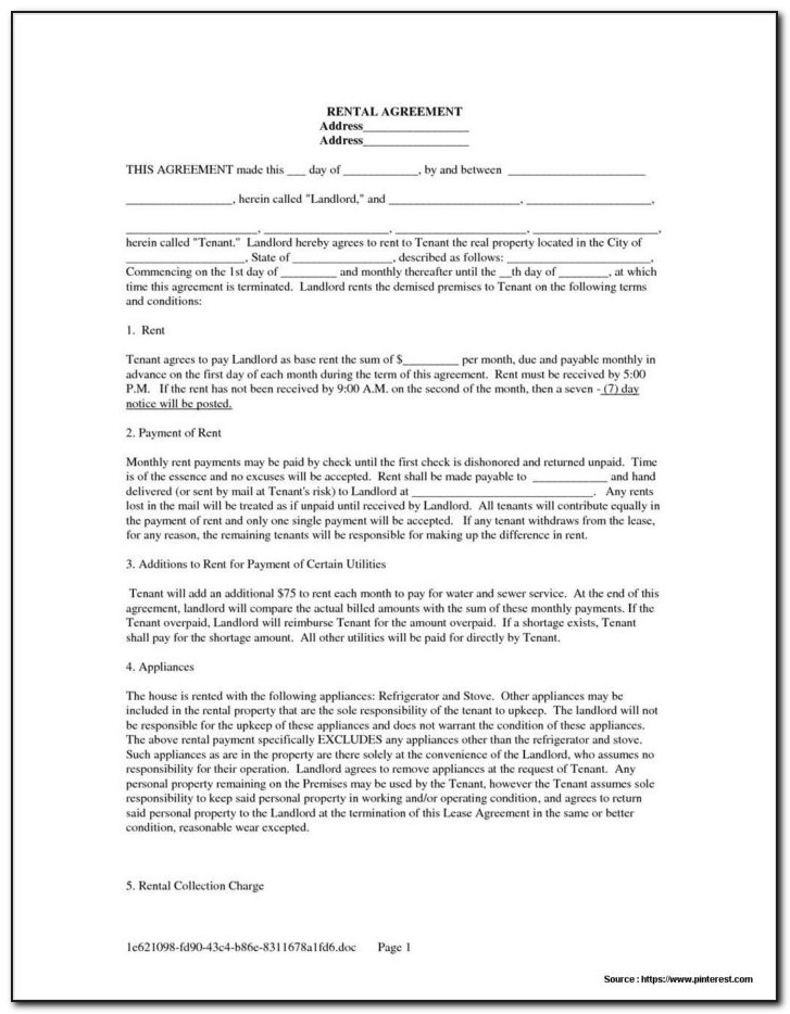Landlord And Tenant Agreement Forms Alberta