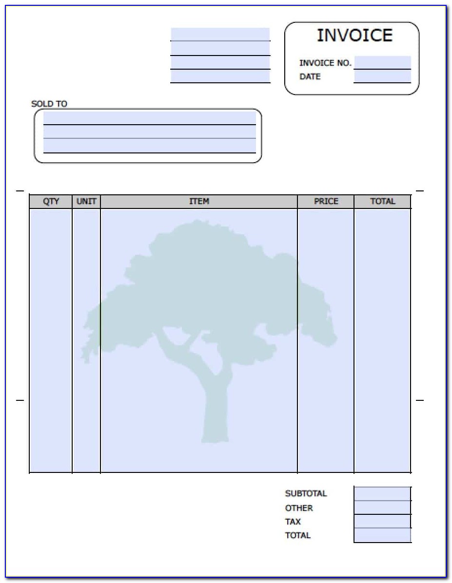 Landscaping Invoice Form Template