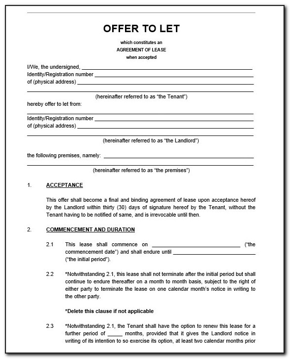 Legal Tenancy Agreement Template Free