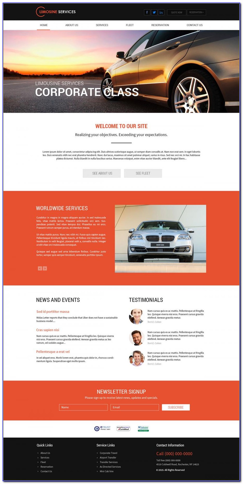 Limousine Website Template Free