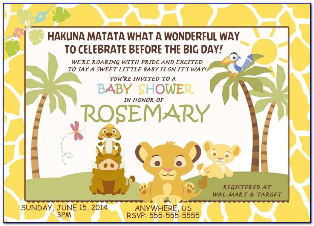 Lion King Themed Baby Shower Invitations | Futureclim For Custom Lion King Baby Shower Invitations