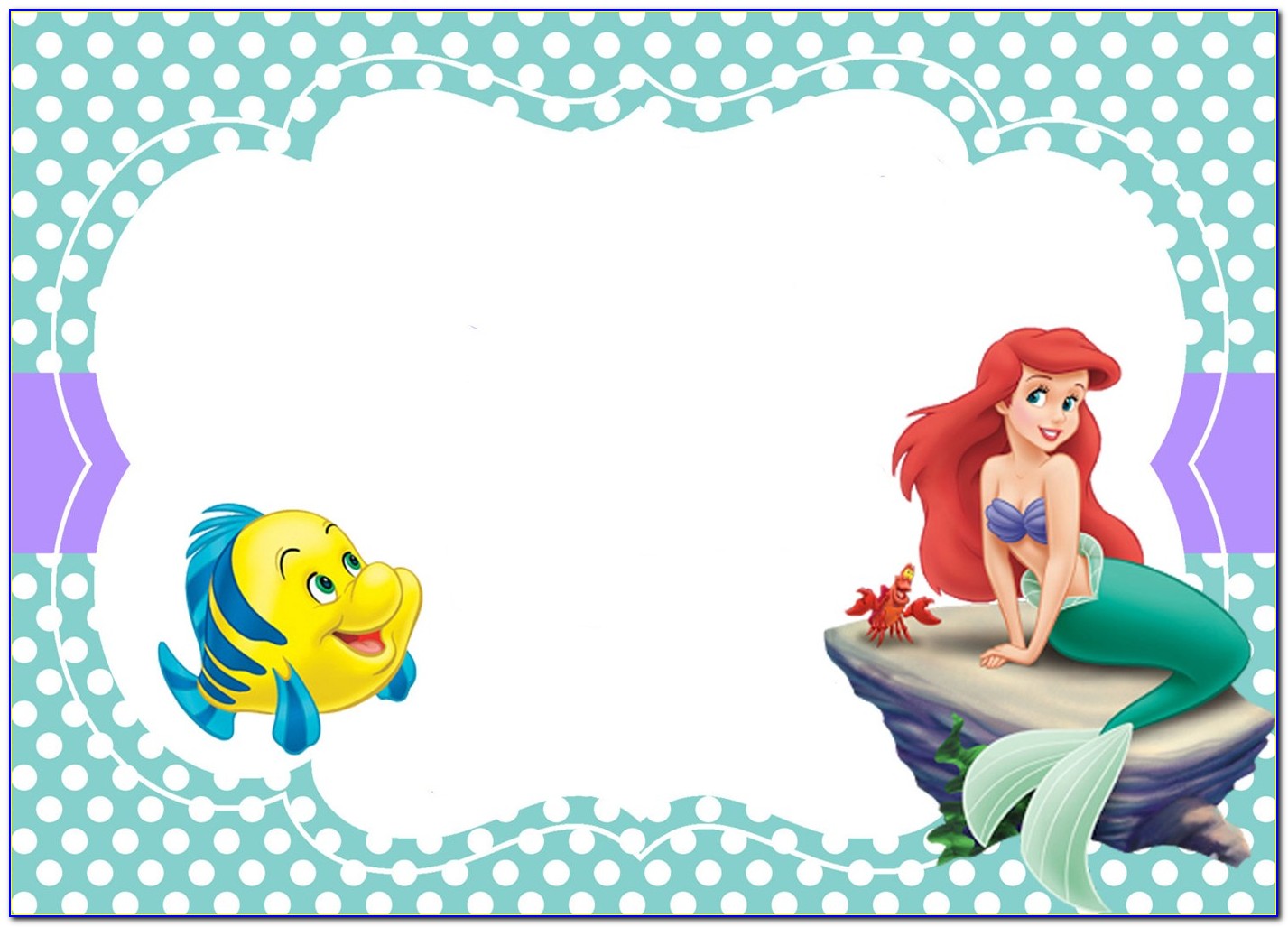 Little Mermaid Birthday Invitation Template