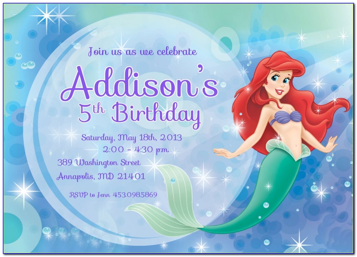 Little Mermaid Party Invitation Template