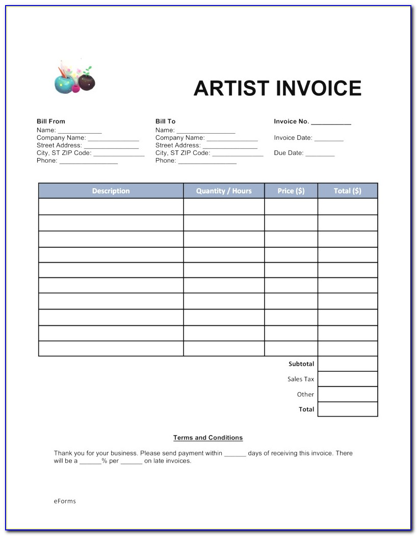 Makeup Invoice Template Free