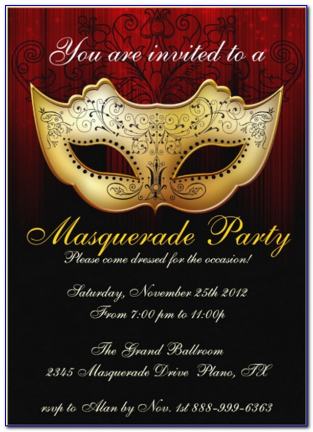 Masquerade Party Invitations Templates