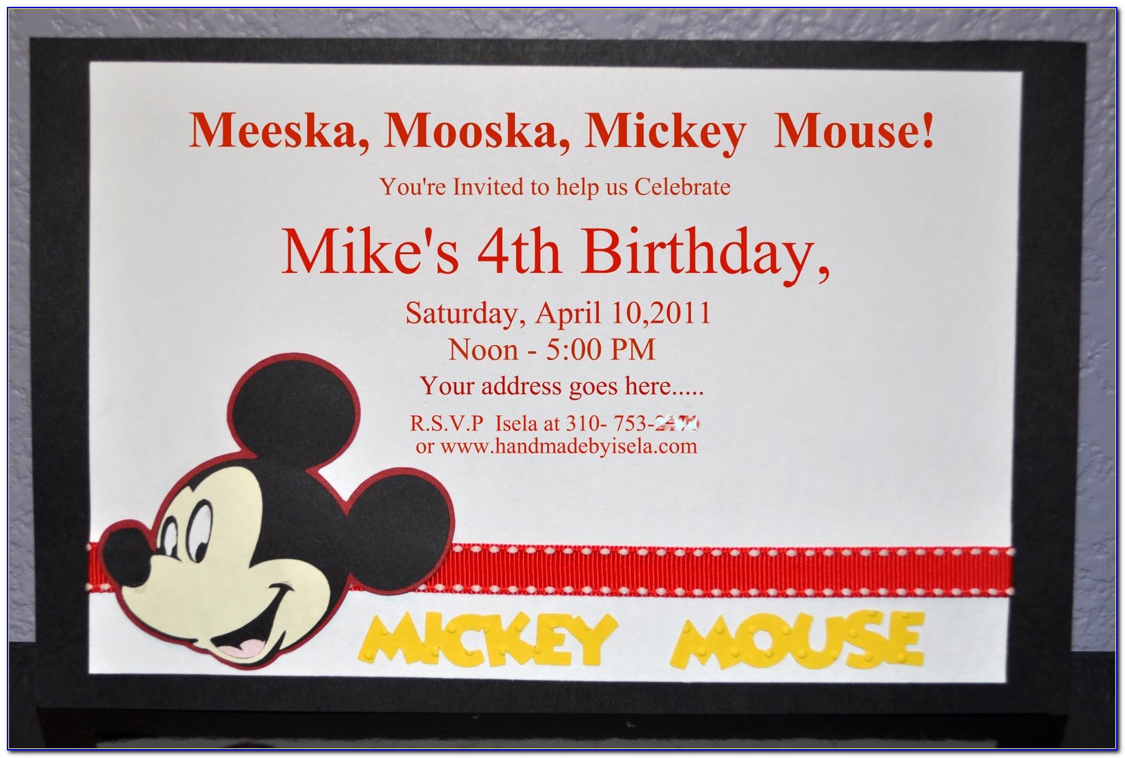 Mickey Mouse 1st Birthday Party Invitation Template