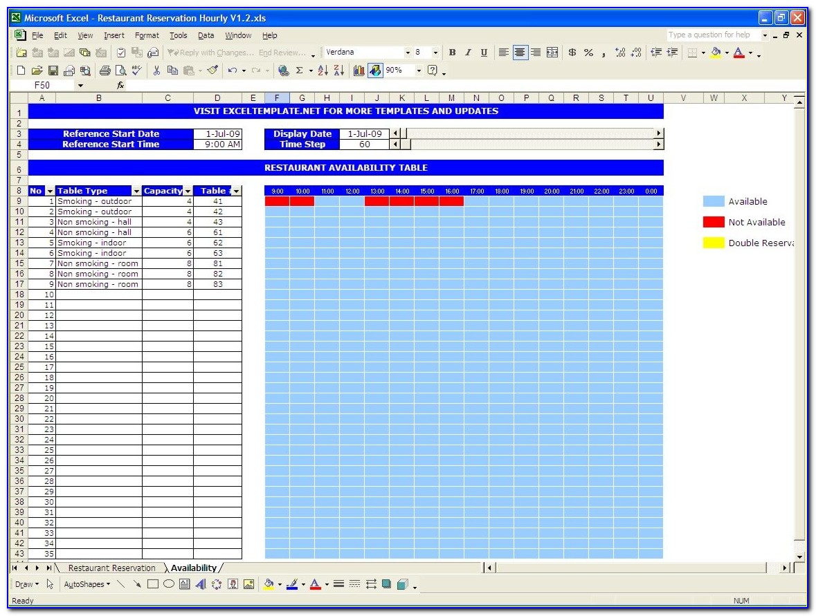 Microsoft Excel Restaurant Templates
