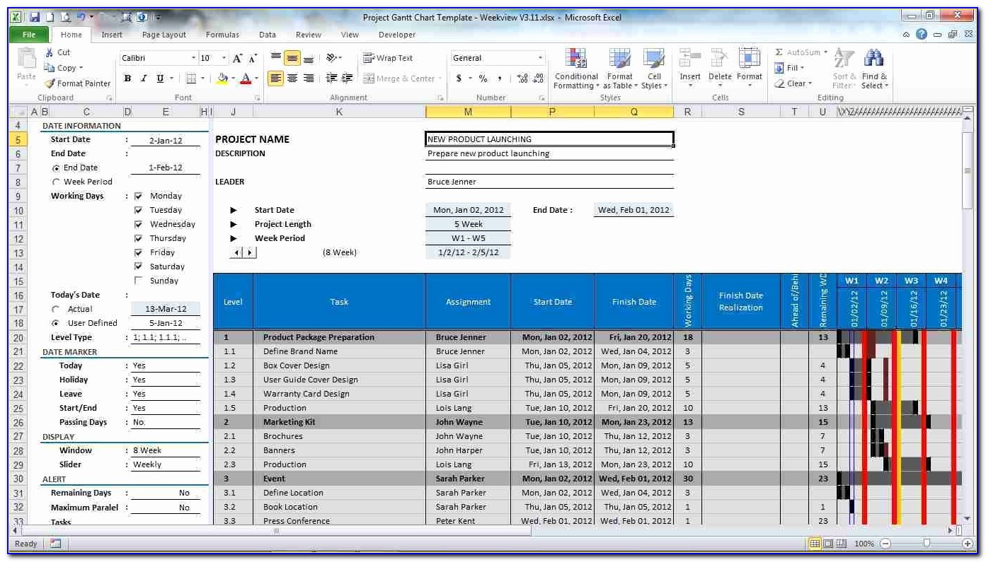 Microsoft Project Planner Template Project Management Spreadsheet Within Project Planning Template Free Download