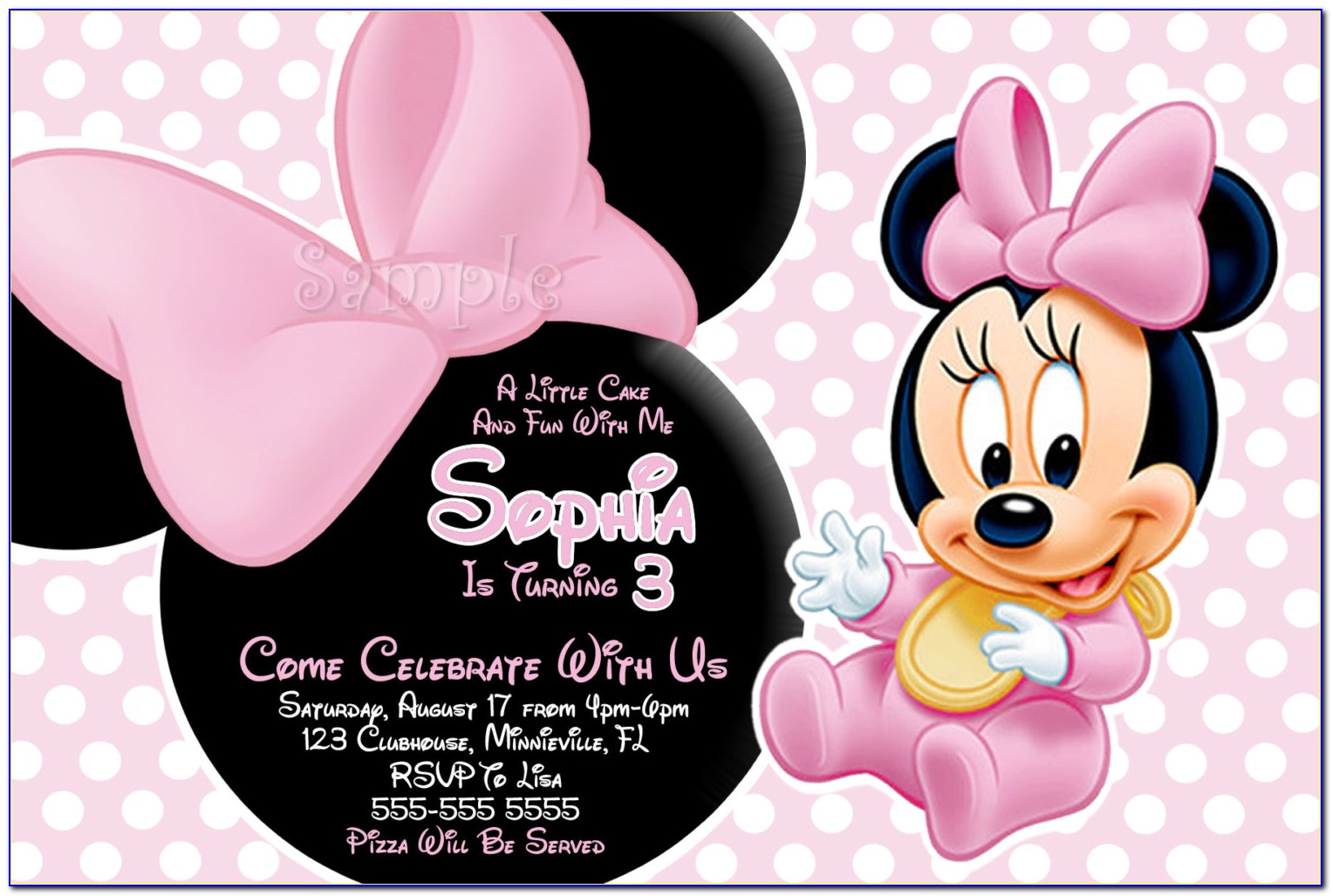 Minnie Mouse Baby Shower Invitation Template Free