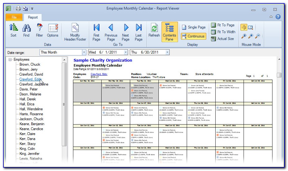 Monthly Staff Schedule Template Free