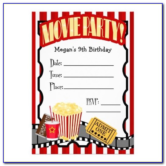 Movie Party Invitation Template