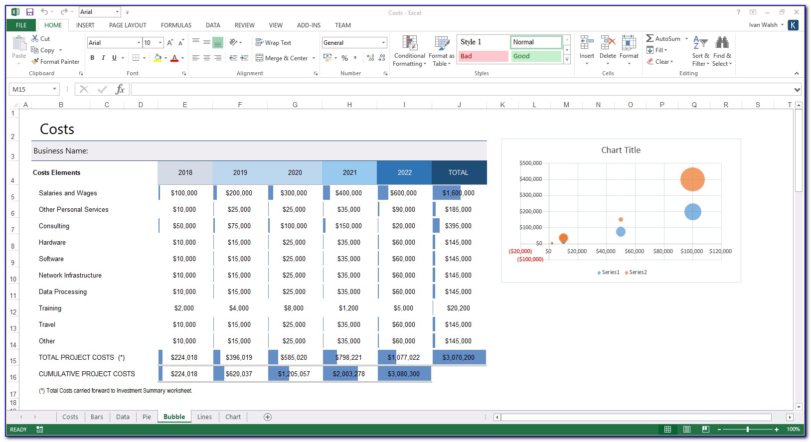 Ms Excel Business Plan Template