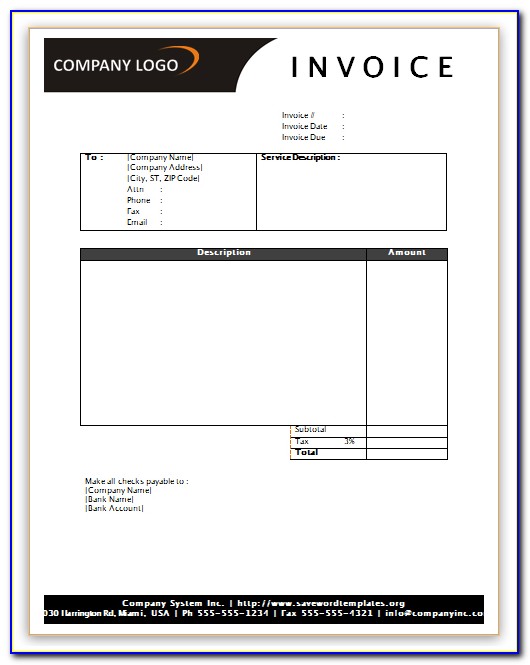 Ms Office Invoice Template Uk