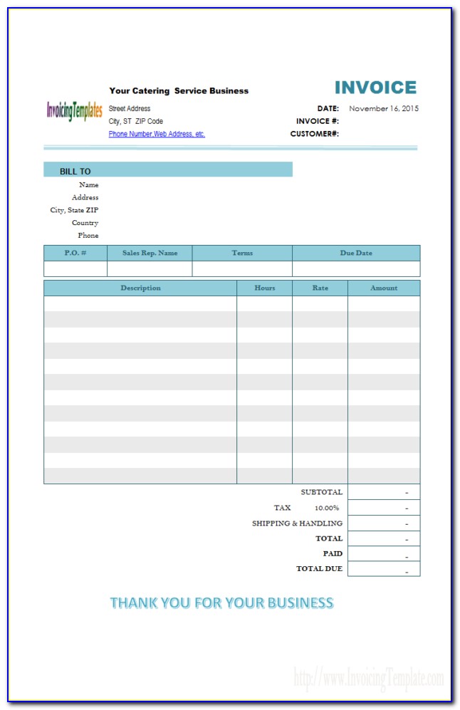 Ms Office Invoice Template