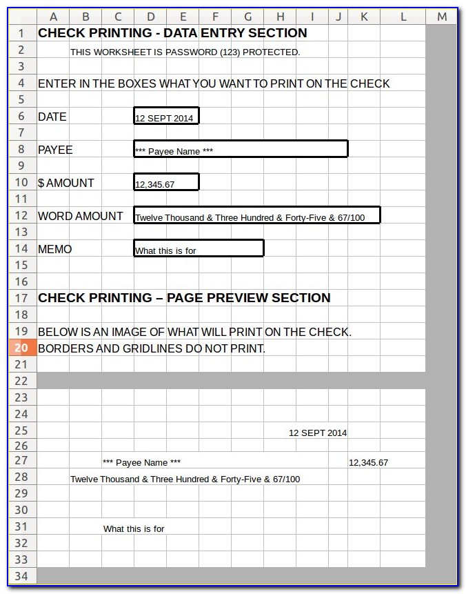 Ms Word Cheque Printing Template