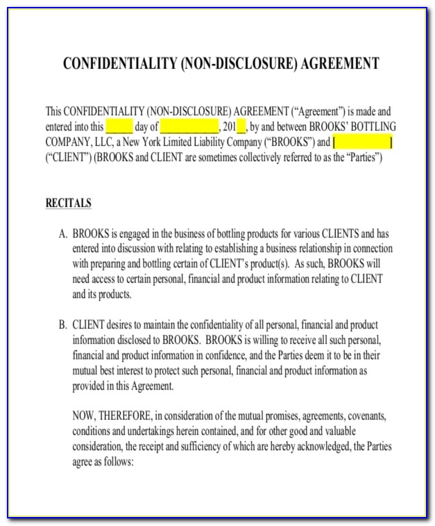 Mutual Confidentiality And Nondisclosure Agreement Template