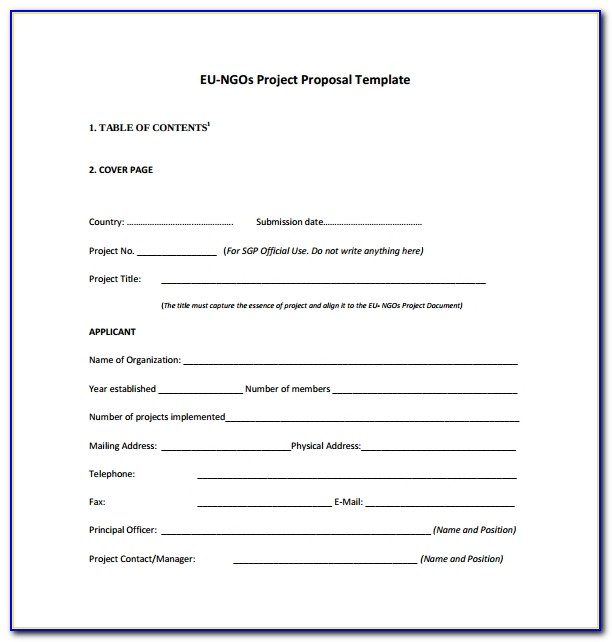Ngo Project Proposal Template Pdf