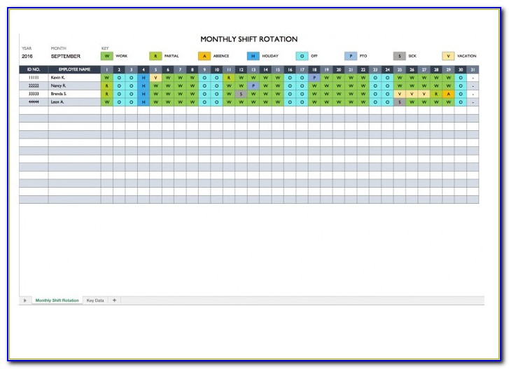 On Call Rotation Schedule Template Excel