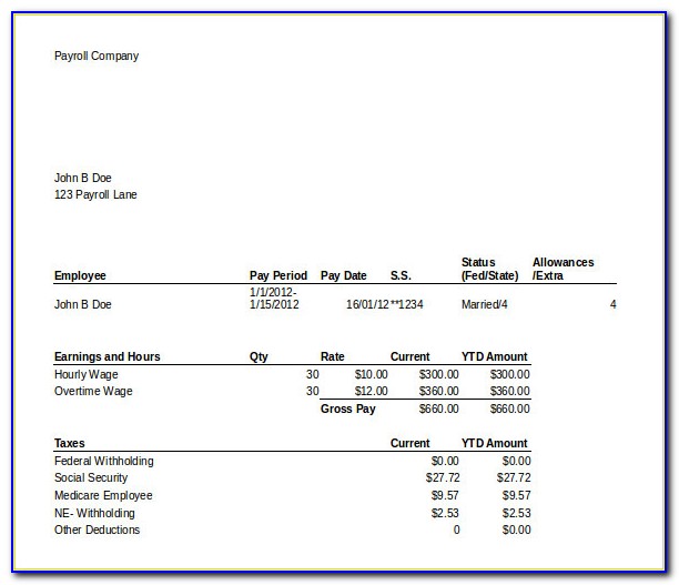 Open Office Pay Stub Template
