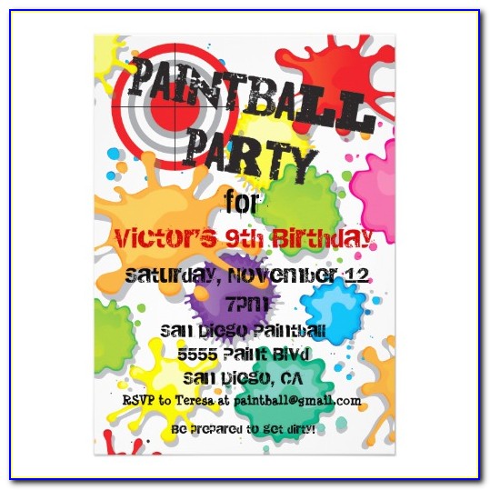 Paintball Birthday Invitation Template
